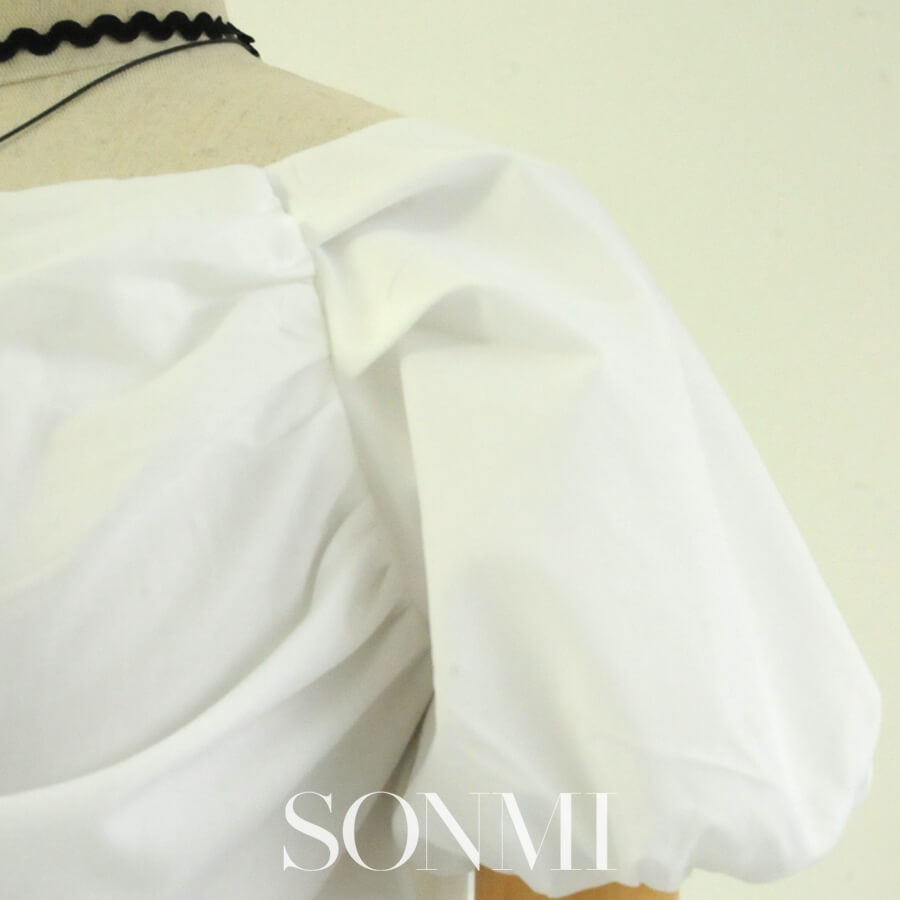 Áo Kiểu Blouse Tay Ngắn SONMI Nhún Bèo Lệch Vai LEMIZ CROP