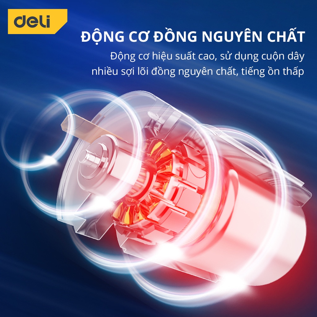 Máy Bơm Lốp Xe Ô Tô Deli Chính Hãng - Bơm Nhanh, Phát Hiện Áp Suất Lốp Thời Gian Thực, Màn Hình LCD- Nhỏ Gọn Mã DL880180