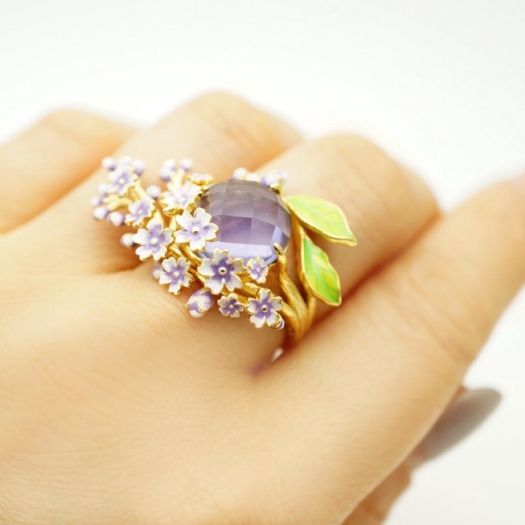 Nhẫn Đeo Tay Kim Loại Đính Đá Màu Hồng Xinh Xắn Cho Nữ