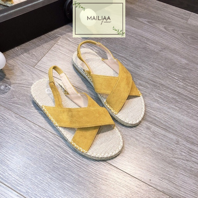Sandal đế cói MAILIAA quai chéo