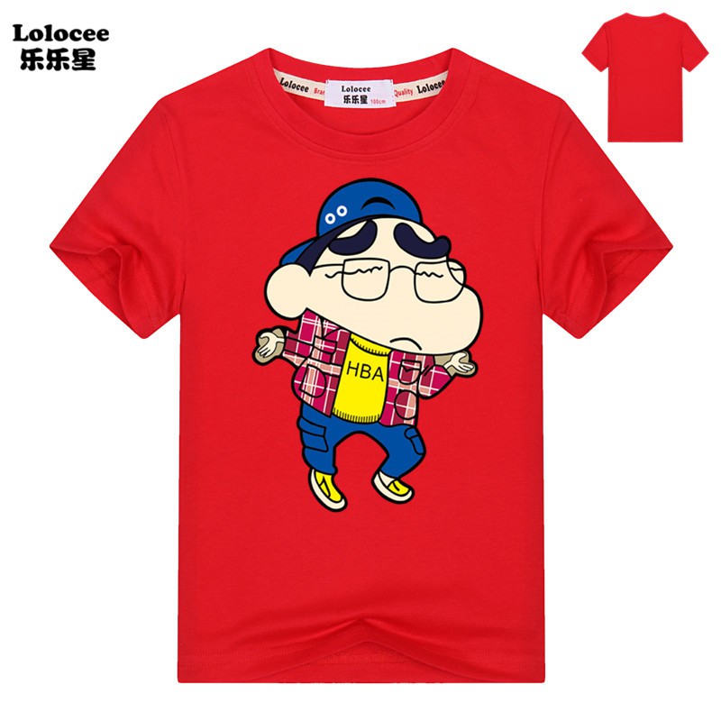 Áo Thun In Hình Shin Cậu Bé Bút Chì Bằng Cotton Dành Cho Mùa Hè
