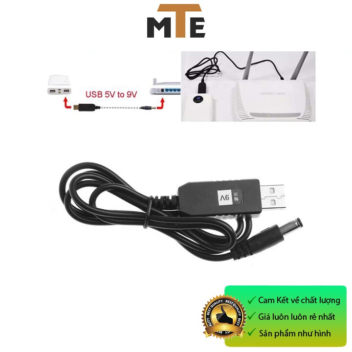 Cáp chuyển đổi điện áp từ cổng USB 5V sang 9V hoặc 12V cho Router Wifi