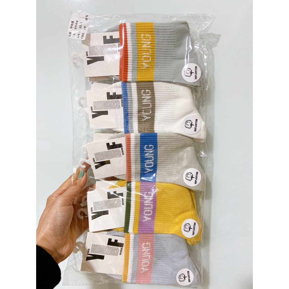 SET 10 ĐÔI TẤT/ VỚ HÀN QUỐC TRẺ EM, NGƯỜI LỚN CAO CẤP( trẻ em từ 6 tuổi và người lớn mang vừa)