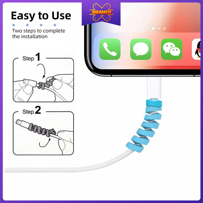 [Ready Stock] XGamer Buy 4 Get 1 Free 1PC Universal Cable Protector Cable Winder Cord Bite Spiral Wire Organizer Protector Earphone Cover