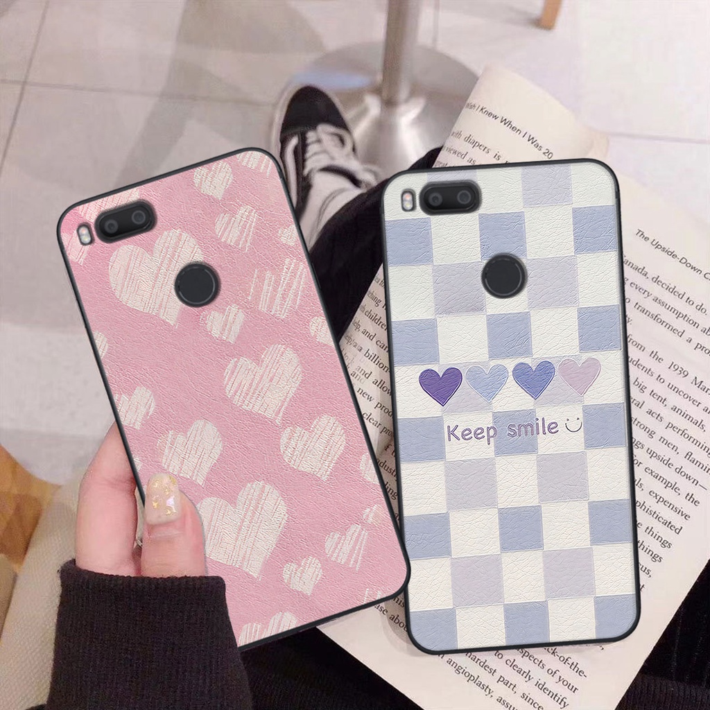 Ốp Xiaomi Mi A1 caro trái tim cá tính, thời trang siêu đẹp, siêu phong cách