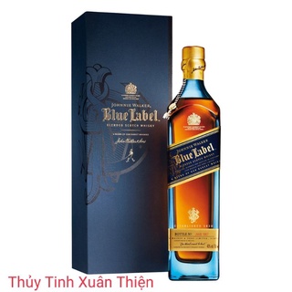 Vỏ Chai Đựng Rượu Thủy Tinh Blue Label Xuất Xứ Scotland Rất Đẹp! Chai Rỗng Không Có Rượu Bên Trong.