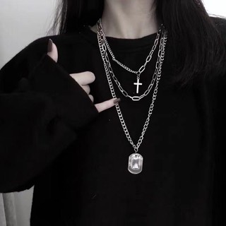 Dây Chuyền Nhiều Lớp Mặt Thánh Giá Cho Nam Nữ - Vòng Cổ Nhiều Lớp Phong Cách Hiphop Trong Bộ Sưu Tập Dây Chuyền Unisex