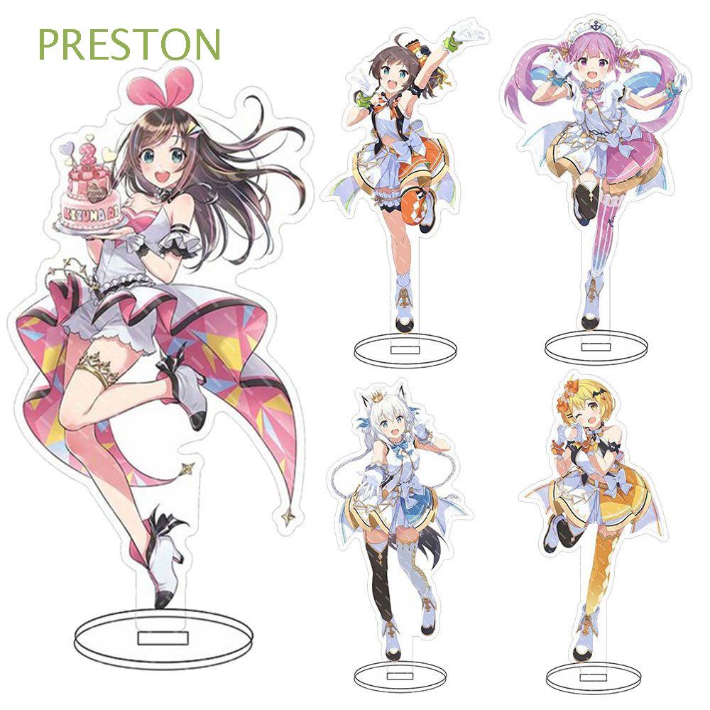 PRESTON Cute Shirakami Fubuki Stand Cartoon Figure Model Plate Desktop Standing Card Desk Decor Anime Hololive 16cm Shirakami Fubuki Acrylic Hololive Acrylic Stand
