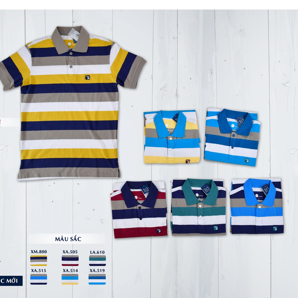 Áo nam polo Gia Hồi phối sọc M,L,XL,XXL