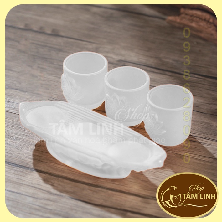 Án Ba Ly Nước Thờ Cúng Lưu Ly Trắng