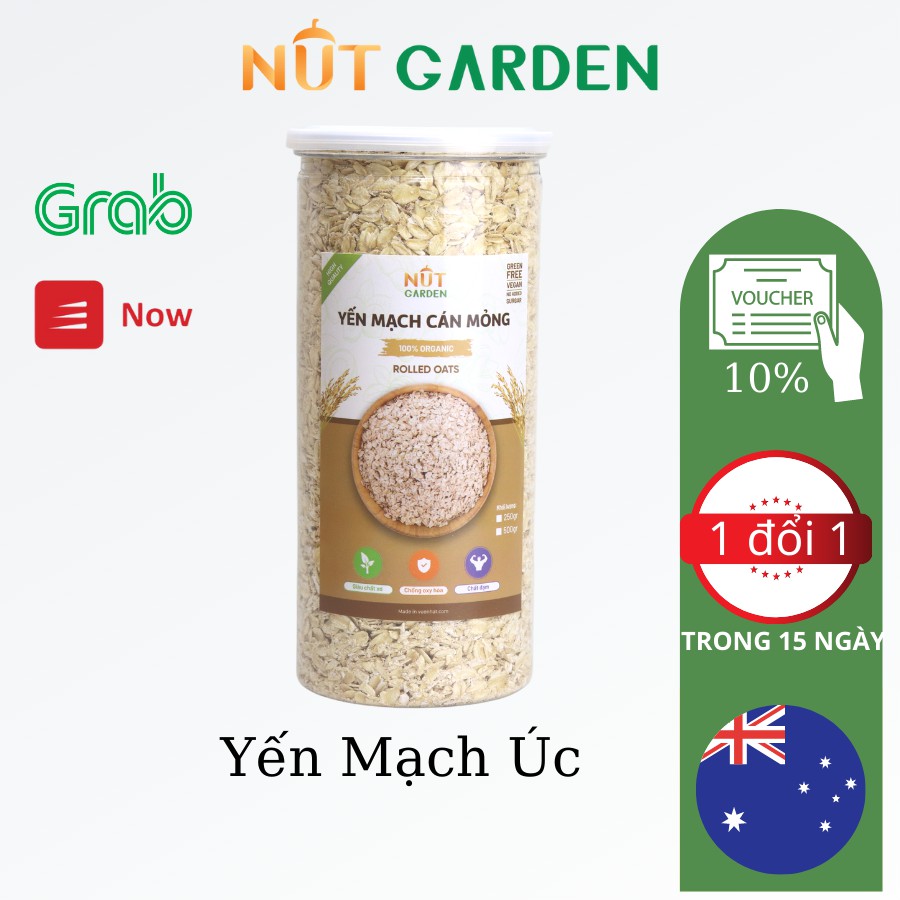 Yến Mạch Úc Tươi Cán Dẹt Chính Hãng Nut Garden - Nhập Khẩu Úc, Tốt Cho Người Tập Gym, Giảm Cân - 500g, 1kg | WebRaoVat - webraovat.net.vn