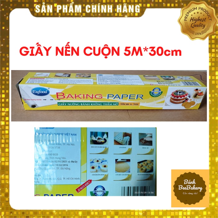 BAKING PAPER/Giấy nến chống dính loại cuộn 5M size 30cmx5m [EUFOOD]