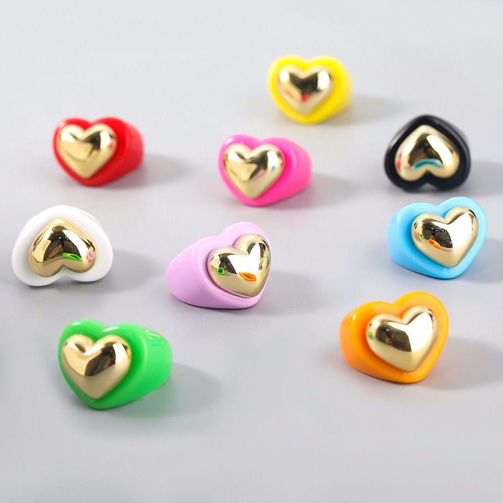 Nhẫn Nhựa Hình Trái Tim Dễ Thương Thời Trang