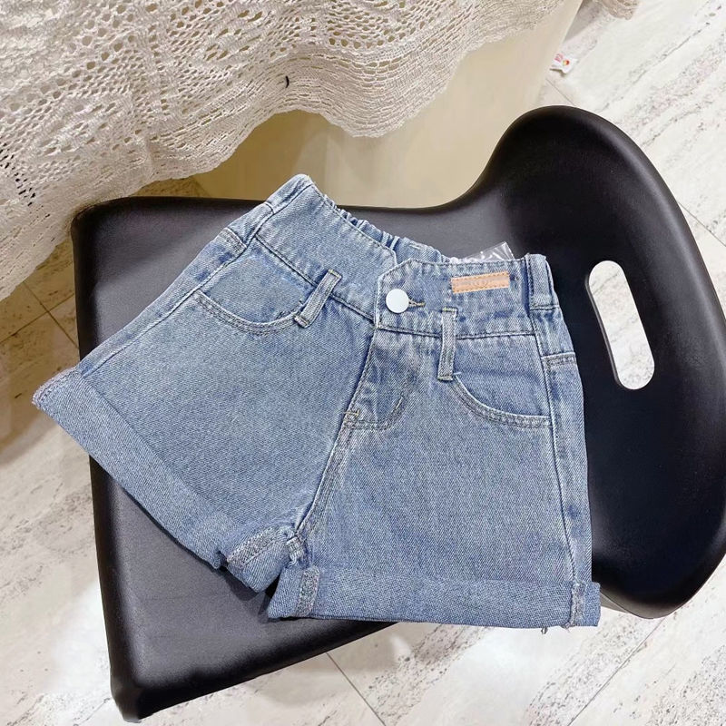 Quần short denim bé gái thời trang mùa hè phong cách Hàn Quốc