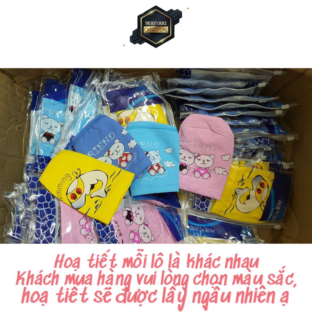 Mũ bơi trẻ em chống nước 2 lớp cao cấp từ 4 - 16 tuổi, lớp vải bên trong là vải lưới thoáng khí chống hấp hơi da đầu