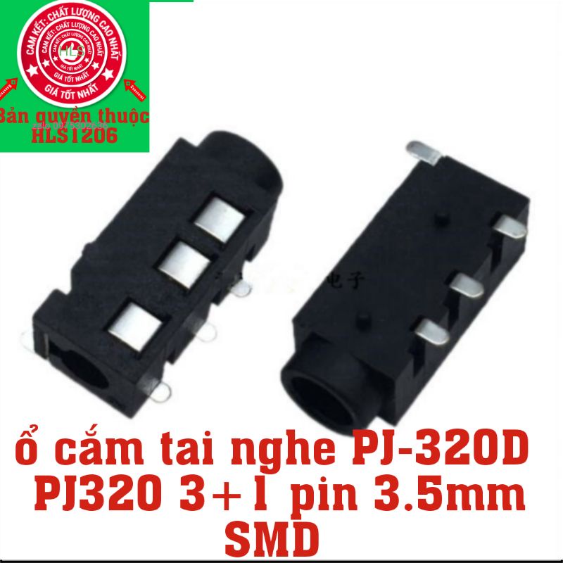 ổ cắm tai nghe PJ-320 PJ320 3+1 pin 3.5mm SMD
