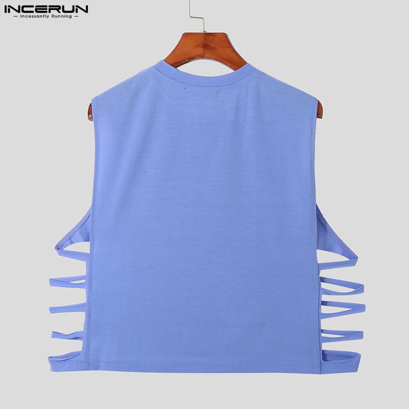 INCERUN Áo Tank Top Cổ Tròn Thiết Kế Hợp Thời Trang Cho Nam Có 3 Màu Lựa Chọn