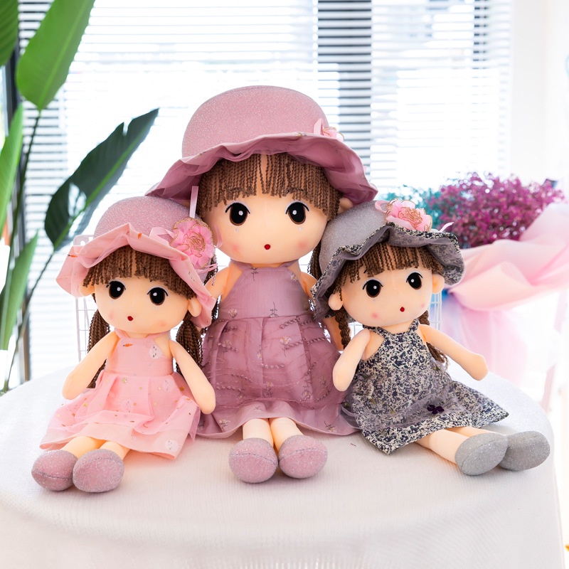 Búp Bê Mũ Rơm Cao Cấp - Gấu Bông Kích Thước 45cm Và 60cm