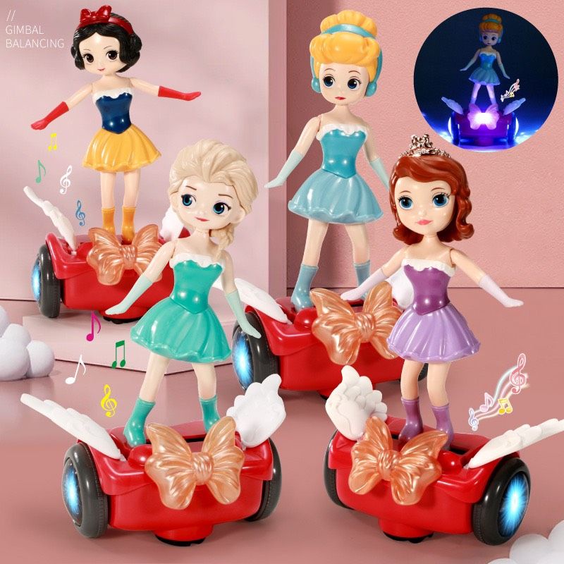 Đồ chơi hộp búp bê elsa chạy trên xe thăng bằng có cánh thiên thần hấp dẫn cho bé tặng kèm pin (ảnh thật)