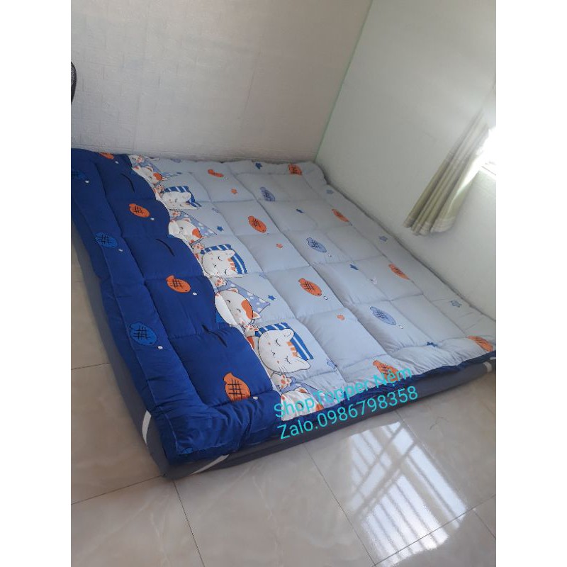 Nệm TOPPER mẫu Mèo Ngủ/Nệm trải sàn ngủ gấp gọn (size 1m6 &amp; 1m8)