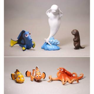 Mô hình PVC Bể cá Tìm Nemo Trang trí Cá Hình hoạt hình Dory Nemo Marlin Hank Bailey Mini Clownfish 6 cái / bộ