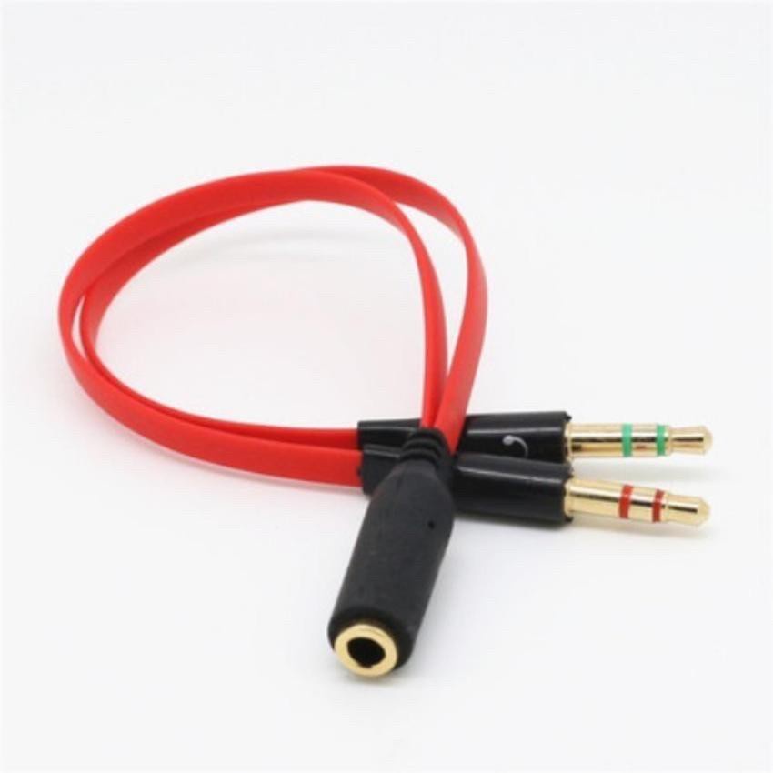 ✟❏Dây chuyển đổi tai nghe 3.5mm sang 2 cổng 3.5mm cho âm thanh audio và mic Gutek J01