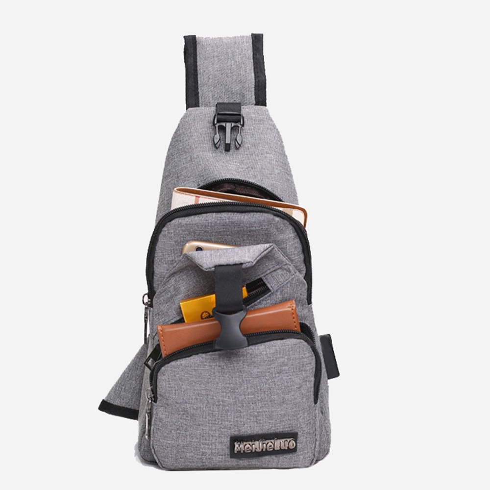 Túi vải đeo ngực nam kèm dây cắm USB | BigBuy360 - bigbuy360.vn