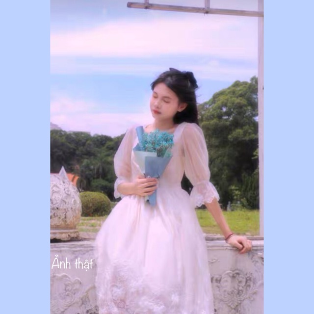 VÁY TRẮNG DÀI CÔNG CHÚA VINTAGE CỔ ĐIỂN PHÁP ULLZANG- VÁY DÀI DỰ TIỆC- VÁY LOLITA GIÁ RẺ- VÁY CHỤP KỈ YẾU PROM