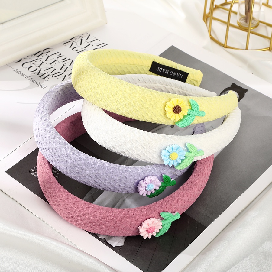 Băng Đô Cài Tóc Bằng Xốp Kẻ Sọc Caro Màu Kẹo Ngọt In Hoa Dễ Thương Phong Cách Hàn Quốc Cho Nữ