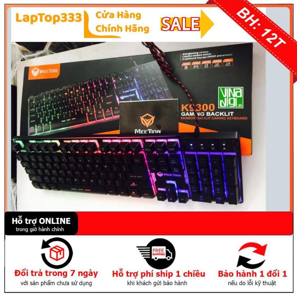 [BH12TH] Bàn phím giả cơ Gaming chính hãng Meetion K9300 có đèn Led 7 màu