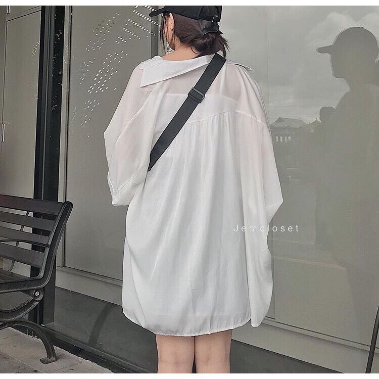 [ Mã FAMAYWA2 giảm 10K đơn 50K] Áo sơ mi trắng tay bồng oversize jem closet / áo sơ mi trắng học sinh form rộng