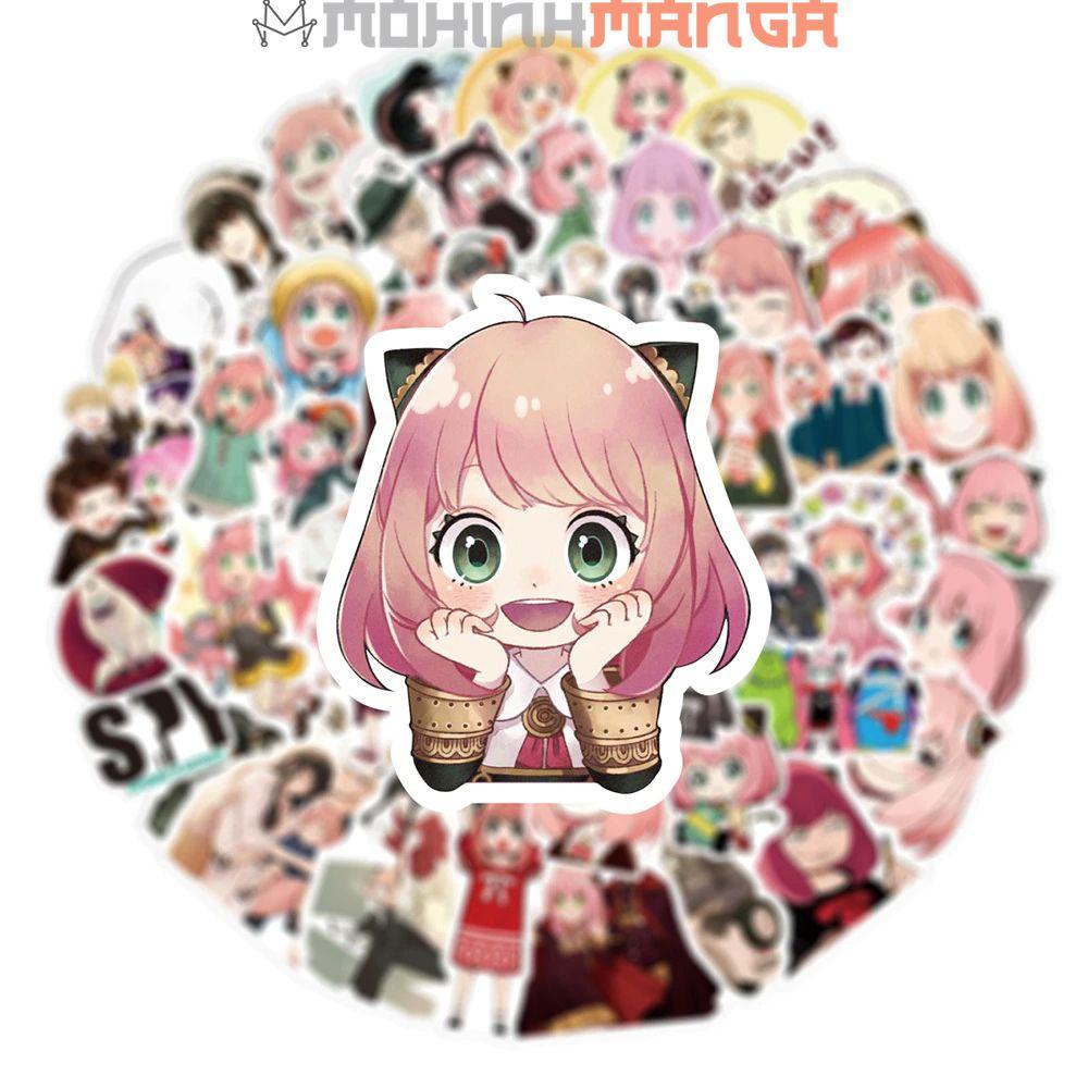 Sticker Spy X Family hình dán Gia đình điệp viên siêu đẹp miếng dán decal trang trí tủ vali bàn học nón bảo hiểm xe máy