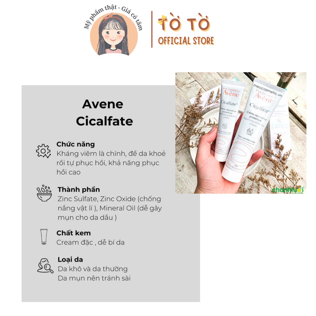 Kem Tái Tạo Hồi Phục Da Avene Cicalfate Repair Cream 40ml và 100ml