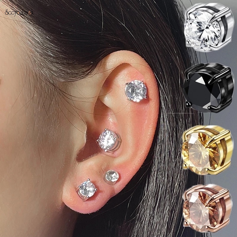 1 Khuyên Tai Đính Đá Từ Tính 6/8MM Sang Trọng