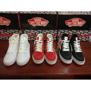 Tặng Box - Giày vans old skool cổ cao trắng