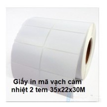 Giấy in mã vạch 2 tem ngang 35x22mm -Decal Nhiệt 2 Tem 35x22 mm - 72x22 mm
