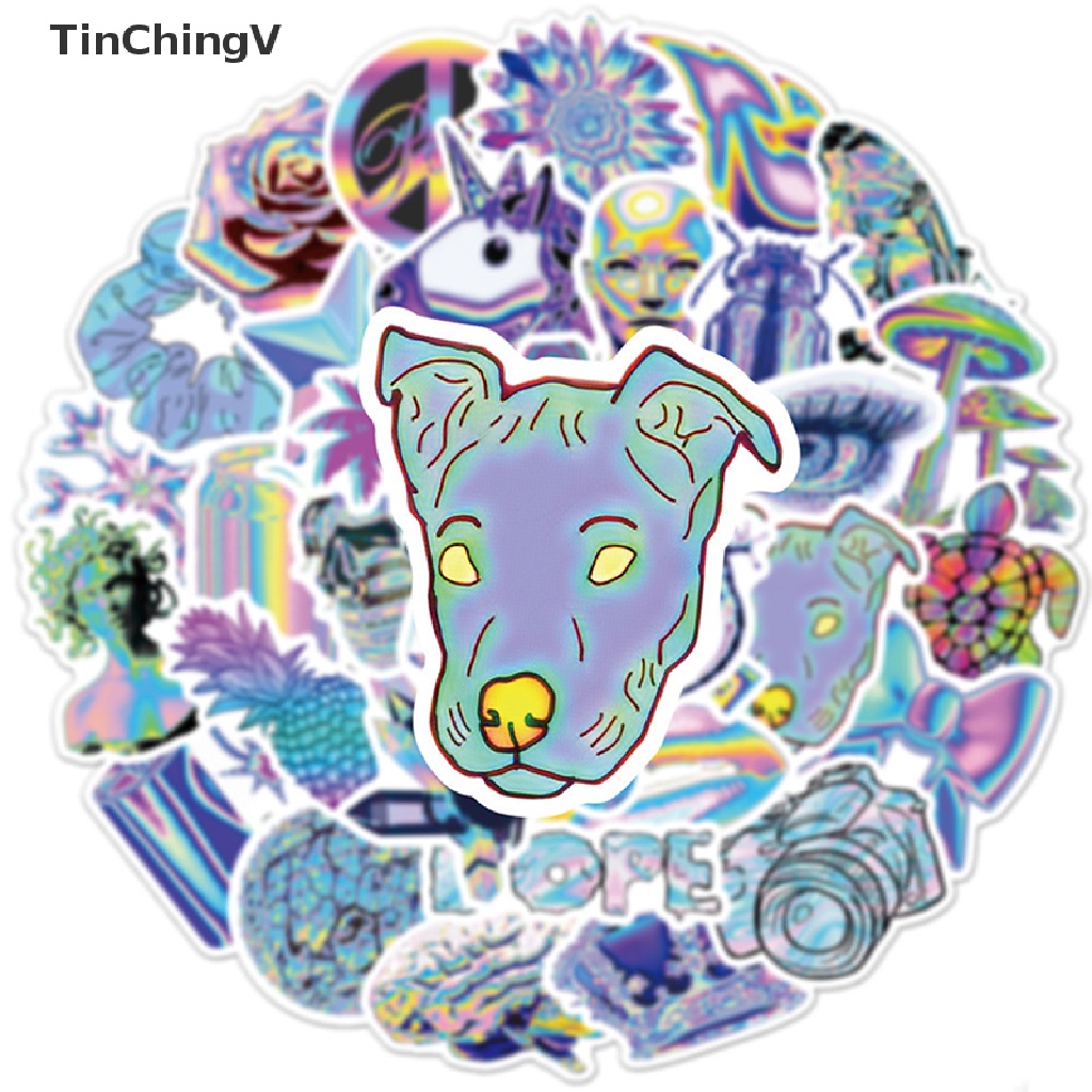 Bộ 50 Miếng Dán Holographic Dùng Trang Trí Quà Tặng Cho Bé Gái