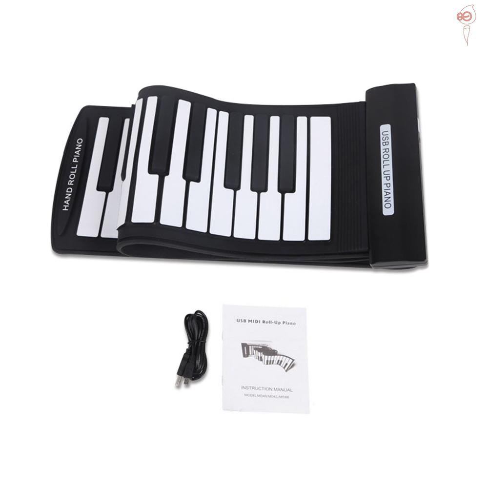 X&S Portable 61 Keys Flexible Roll-Up Piano USB MIDI Electronic Keyboard Hand Roll Piano