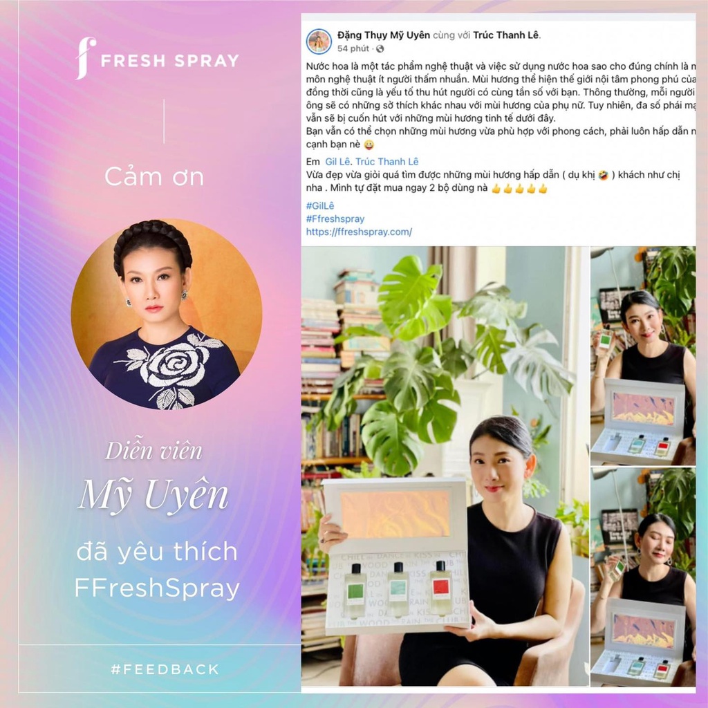 F Fresh Spray Combo 3 chai Nước Hoa Công Nghệ Mới Lưu Hương Vượt Trội Trên Quần Áo