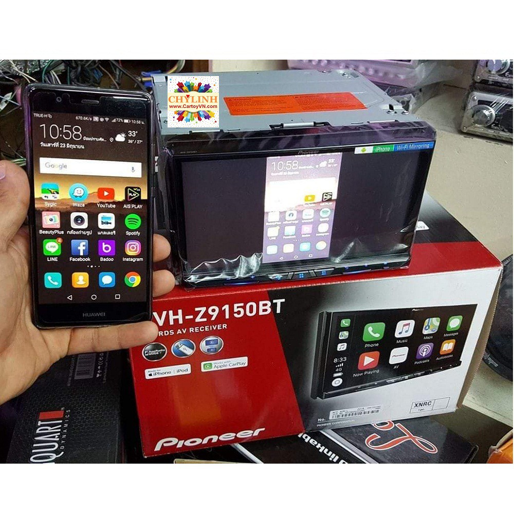 Pioneer AVH-Z9150BT Đầu đọc đa phương tiện liền màn hình 7inch, CarPlay, AndroiAuto, Wifi Mirroring