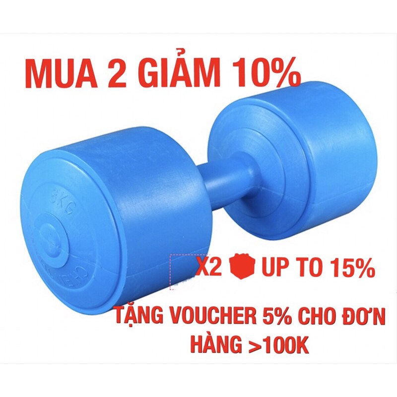 Tạ tay bọc nhựa cao cấp loại 1 mẫu mới 2021 (1kg, 2kg, 3kg, 4kg, 5kg, 6kg, 7kg,8kg)