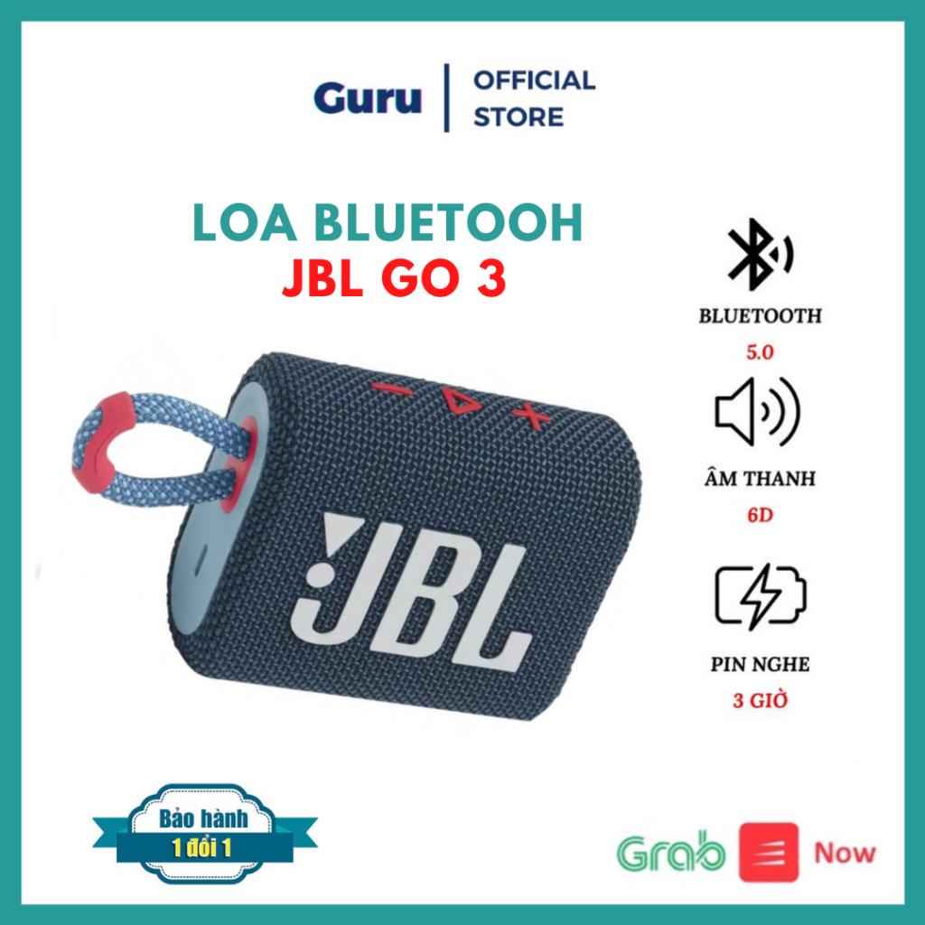 Loa Bluetooth JBL GO 3 GURU STORE , Loa Bluetooth Không Dây Mini Nhỏ Gọn Nghe Nhạc Công Suất Lớn 4,2W + Bảo hành 6 tháng