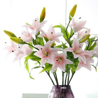 Mua Hoa giả  cành hoa ly bằng vải siêu đẹp trang trí nội thất