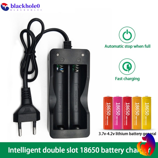 Bộ Sạc Pin Lithium Thông Minh Hai Khe Pin 18650 Có Dây Cáp