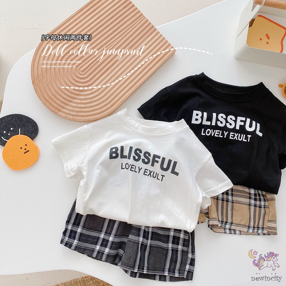 Bộ Áo Thun Ngắn Tay + Quần Ngắn Mùa Hè Cho Bé Trai