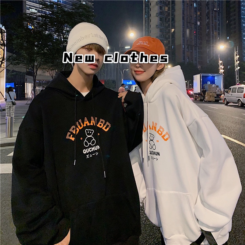 Áo hoodie tay dài phối túi phong cách xu hướng thời trang xuân thu cho cặp đôi