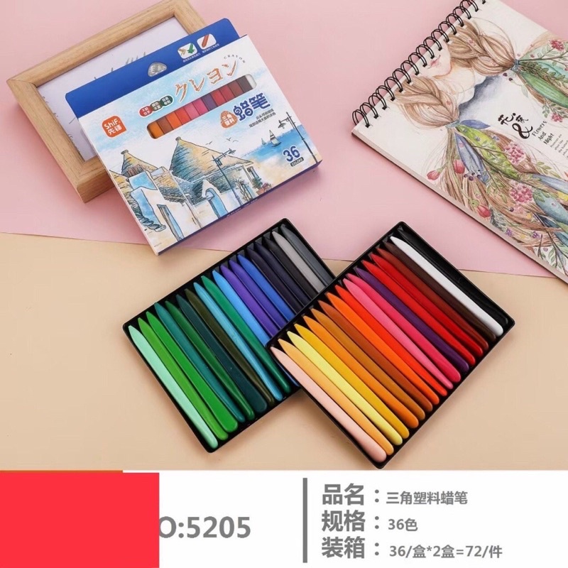 Hộp Sáp 6/12/18/36 màu-Sáp màu hữu cơ Cao Cấp ShiF-Không dính, lem bẩn tay
