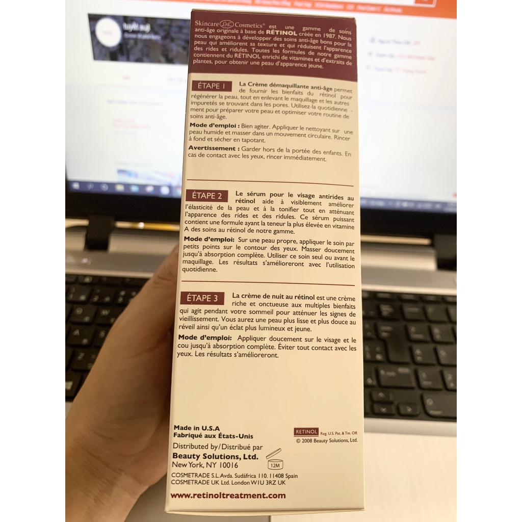 Set Retinol Kit dưỡng da, chống lão hoá (Gồm sữa rửa mặt, serum và kem đêm)