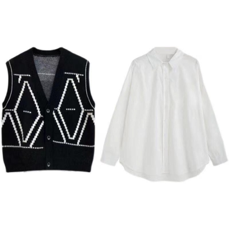 Áo Len Gile Quảng Châu Ulzzang, Áo Len Gile Nữ Cổ Tim Chữ V Phong Cách Hàn Quốc | BigBuy360 - bigbuy360.vn