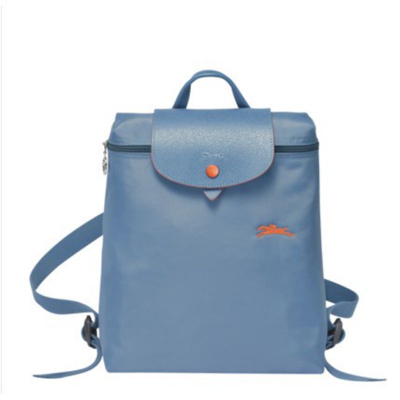 Balo LONGCHAMP xuất Âu xịn màu xanh viền cam có thể xếp gọn không dập logo